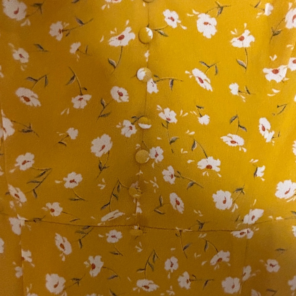 Lulu’s NWT Mustard Yellow Floral Backless Maxi Wedding Guest Dress Size Medium - Picture 8 of 13